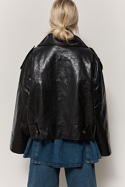 Leatherlook oversized jacket