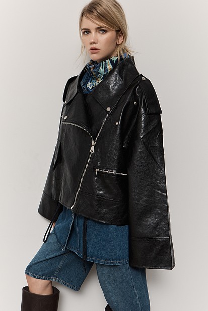 Leatherlook oversized jacket