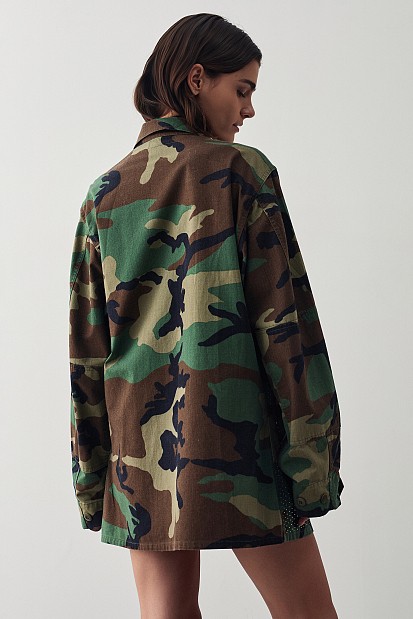 Vintage military jacket with rhinestones