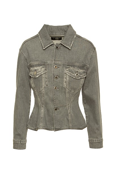 Tailored-waist denim jacket