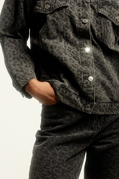 Leopard denim jacket