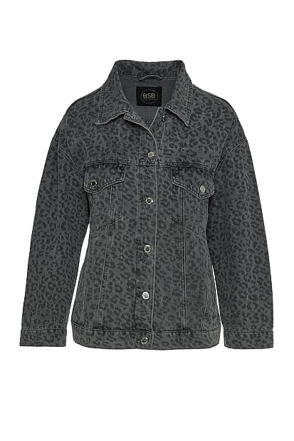 Leopard denim jacket