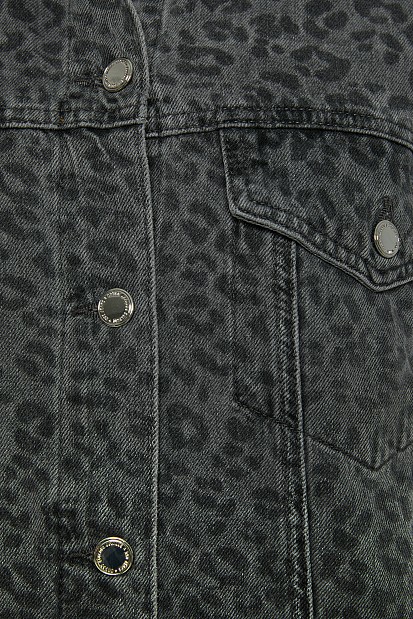 Leopard denim jacket