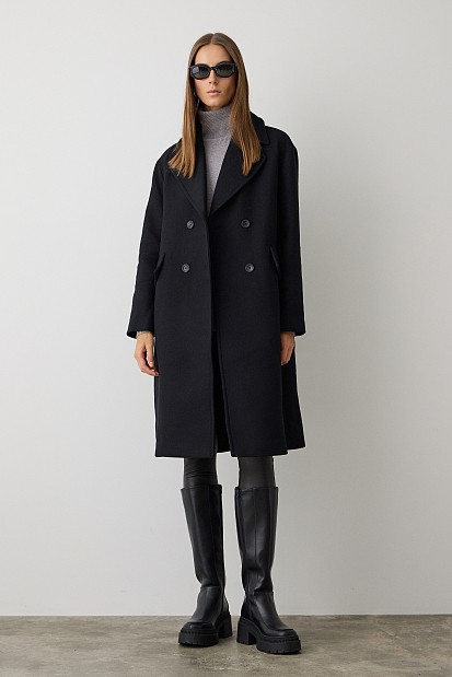 Μακρύ παλτό με τσέπες