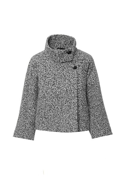 Κοντό μπουκλέ παλτό με γιακά