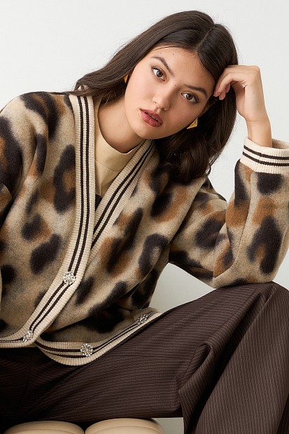Oversized animamal print bomber jacket
