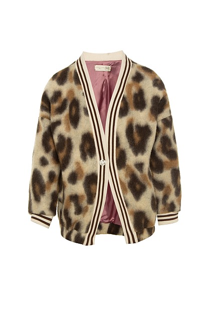 Oversized animamal print bomber jacket