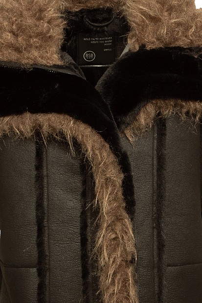 Leather look vest with fur