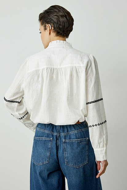 Embroidered shirt with lurex