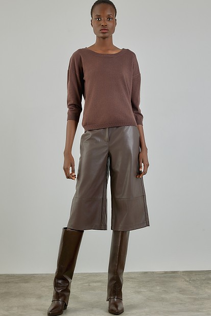 Leather look bermuda