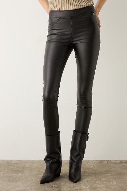 Leather look κολάν με τσέπες