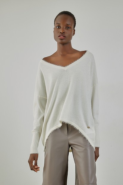 Sweater with V neckline