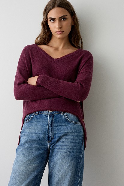 Sweater with V neckline
