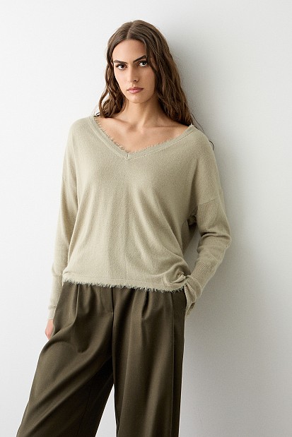Sweater with V neckline