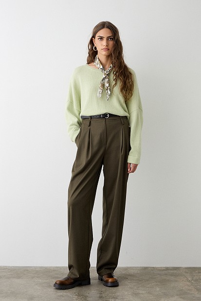 Sweater with reversed sleeves