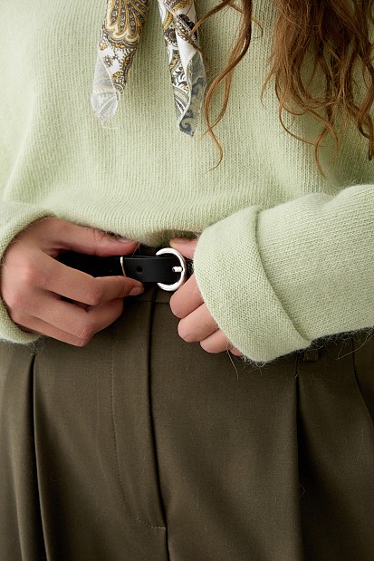 Sweater with reversed sleeves