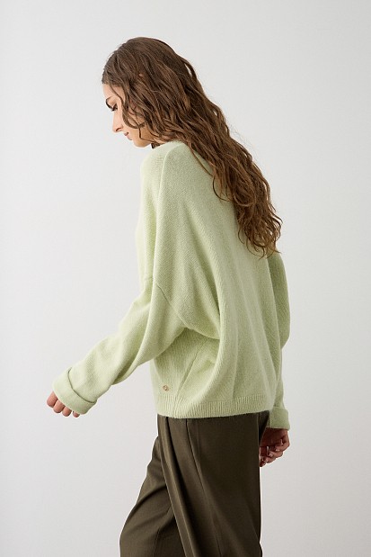 Sweater with reversed sleeves
