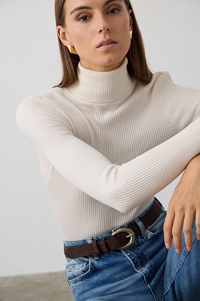 Basic rib turtleneck