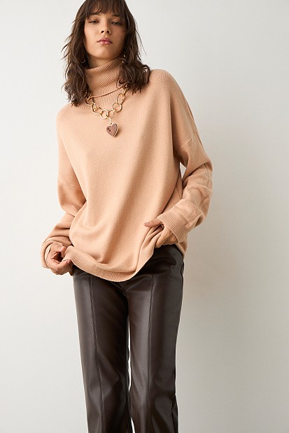 Oversized sweater with turtleneck