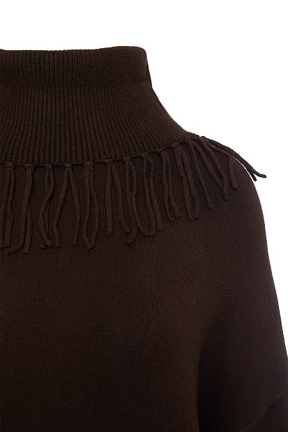 Turtleneck fringed sweater