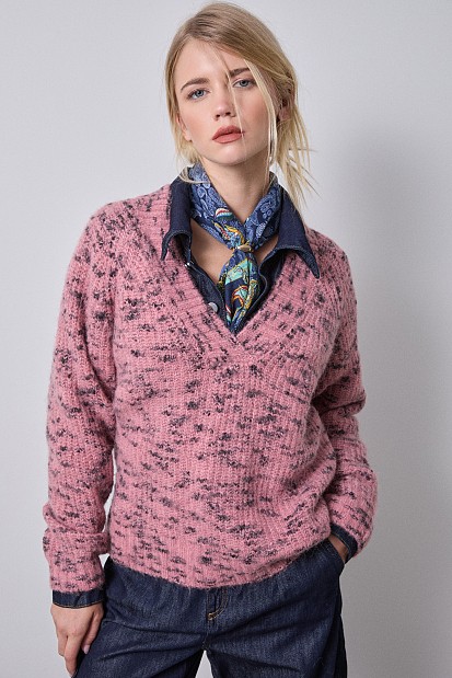 Multicolor V-neck sweater