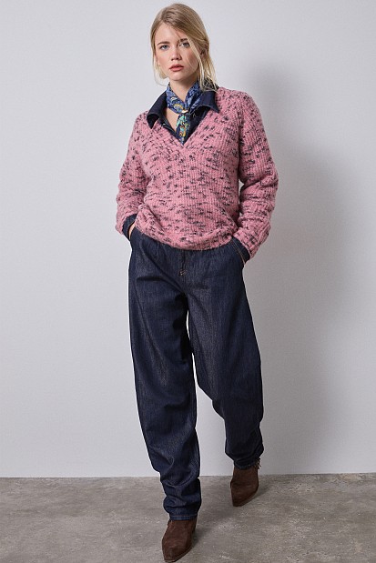 Multicolor V-neck sweater