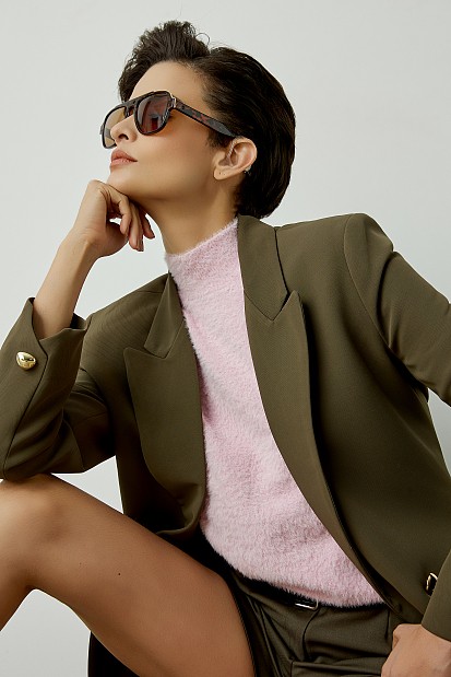 Κοντομάνικο πουλόβερ με ζιβάγκο