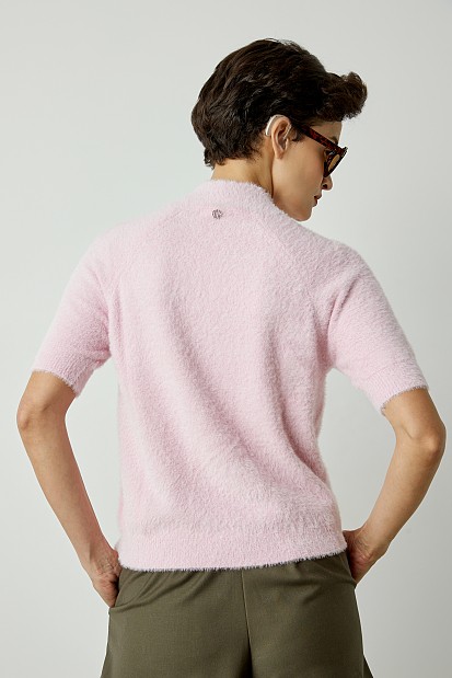 Κοντομάνικο πουλόβερ με ζιβάγκο