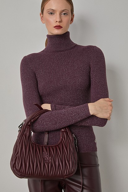Turtleneck sweater with lurex