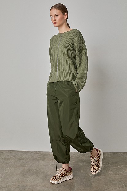 Rib sweater with lurex