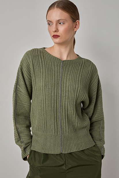 Rib sweater with lurex