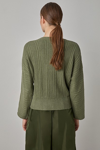 Rib sweater with lurex