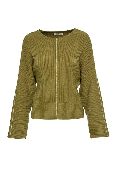 Rib sweater with lurex