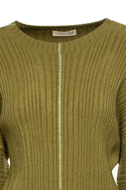 Rib sweater with lurex