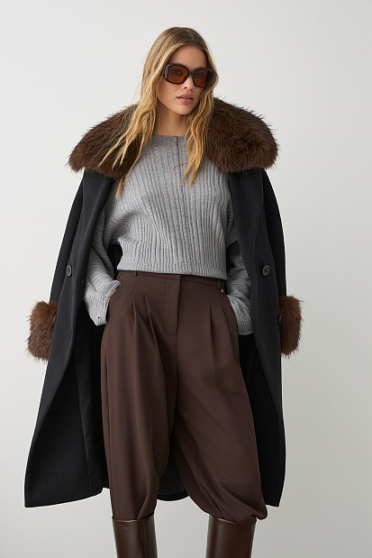 Rib sweater with lurex