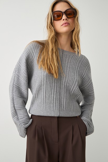 Rib πουλόβερ με λούρεξ