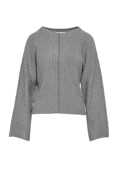 Rib sweater with lurex
