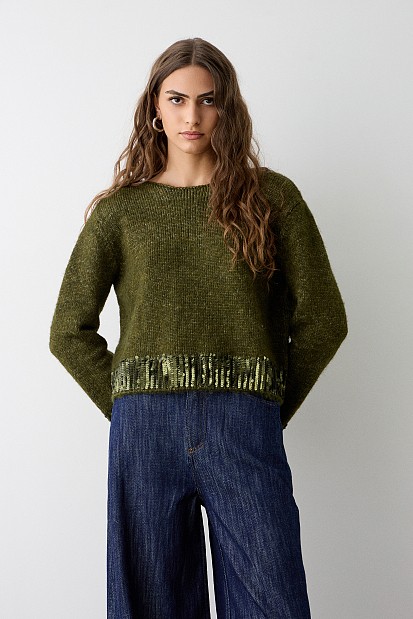 Sweater with sequined detail