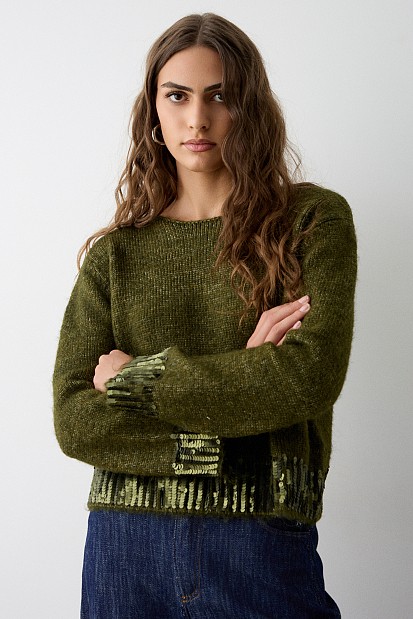 Sweater with sequined detail