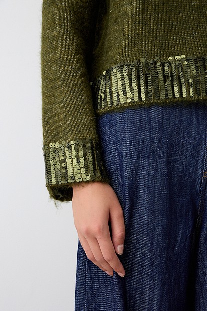 Sweater with sequined detail