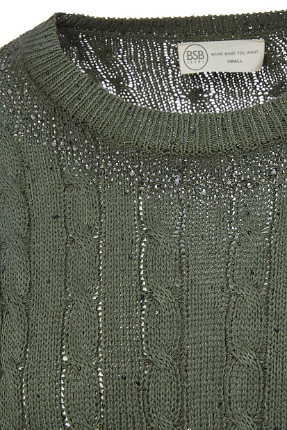 Knitted sweater with rhinestones