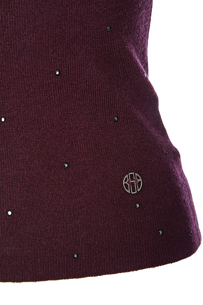 Cut out sweater with rhinestones