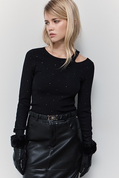 Cut out πουλόβερ με στρας