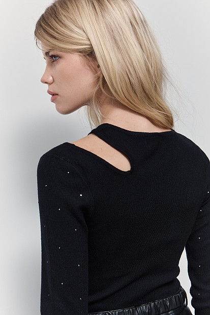 Cut out πουλόβερ με στρας