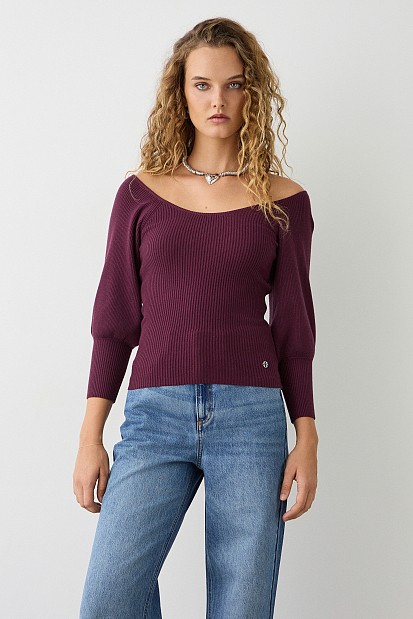 Ριπ μπλούζα με ballon μανίκια