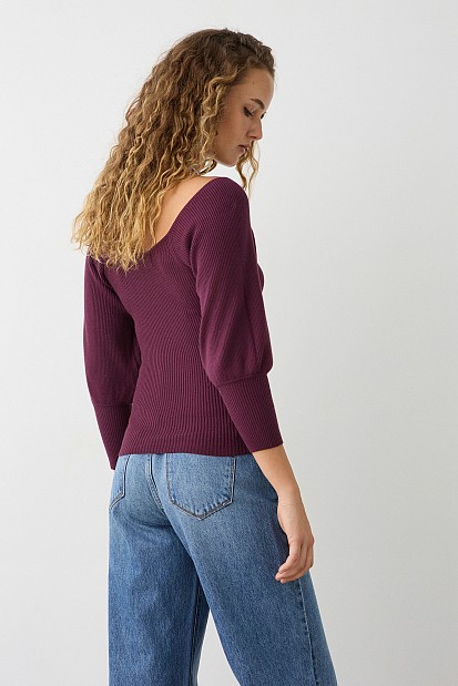 Ριπ μπλούζα με ballon μανίκια