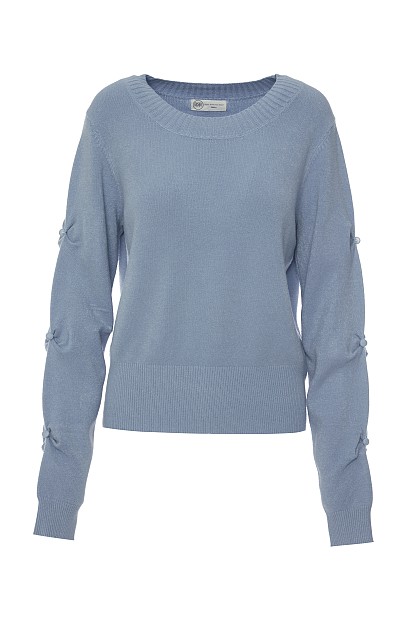 Sweater with gathered sleeves