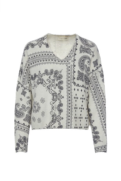 Printed knitted sweater