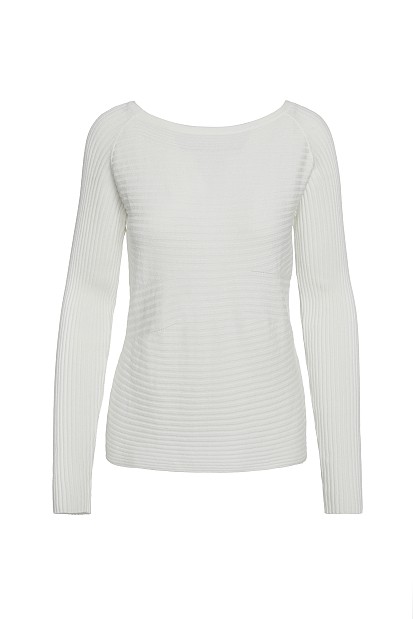 Long sleeves ribbed blouse