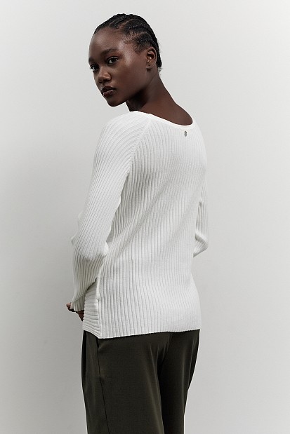 Long sleeves ribbed blouse